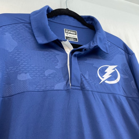 NHL Authentic Pro Fanatics Tampa Bay Lightning Polo Men’s Size Large - Picture 11 of 16